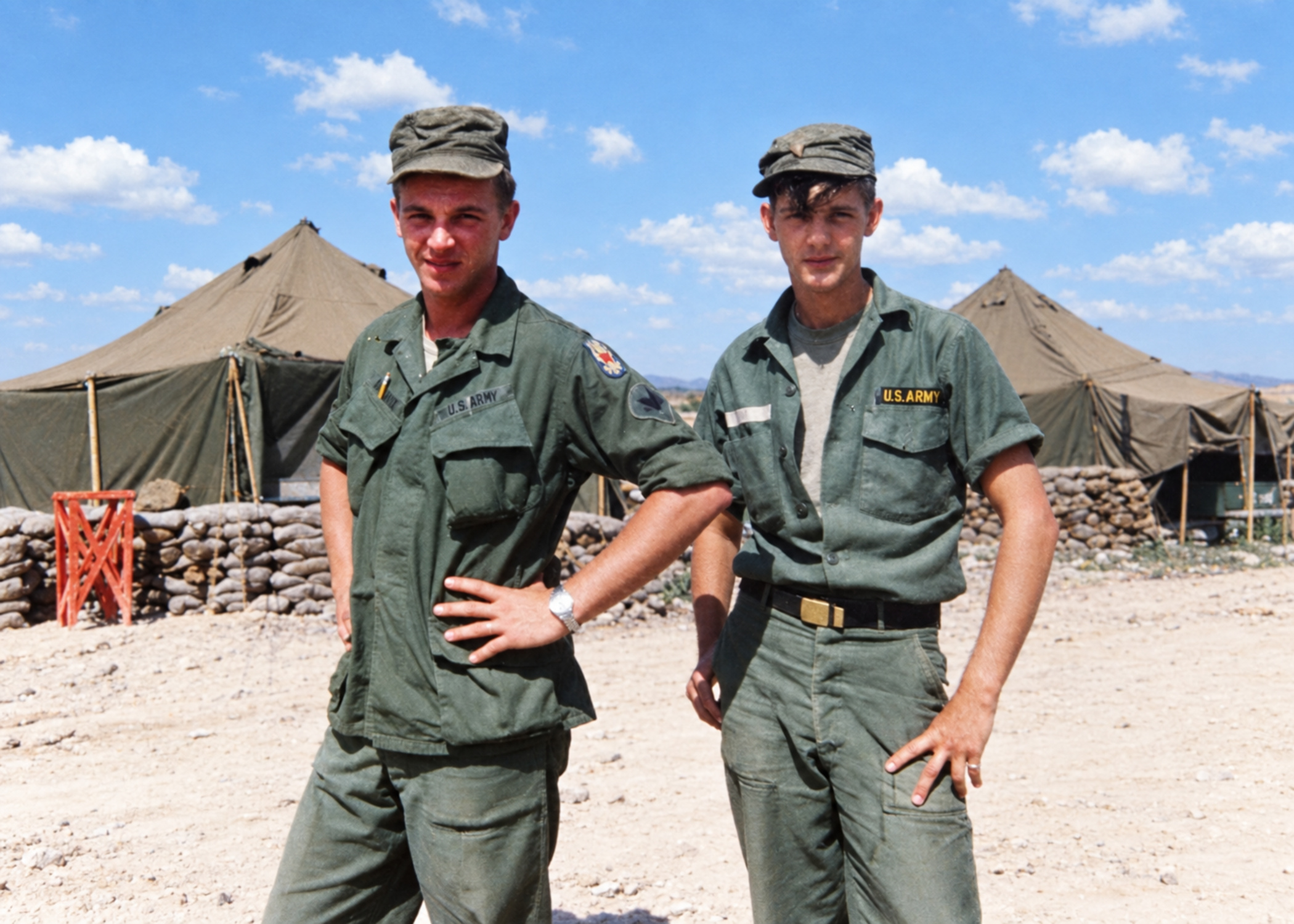 Restored and colorized military photograph