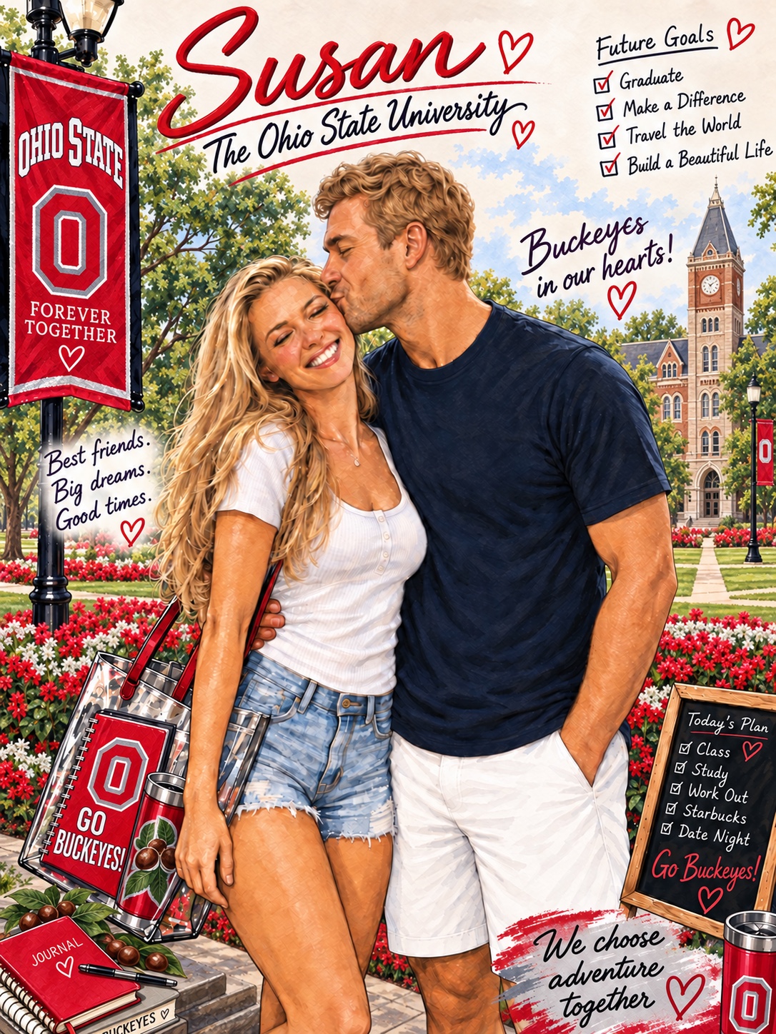 Personalized Ohio State University poster for Susan