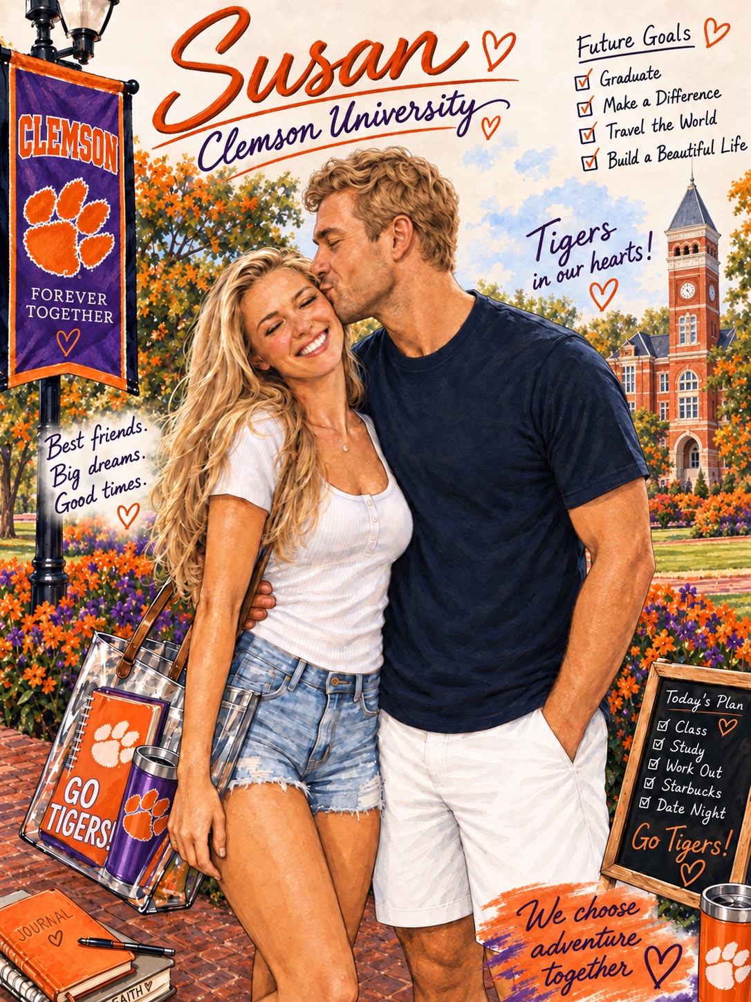 Personalized Clemson University poster for Susan